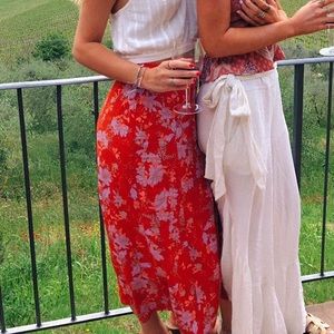 Free People floral MIDI skirt